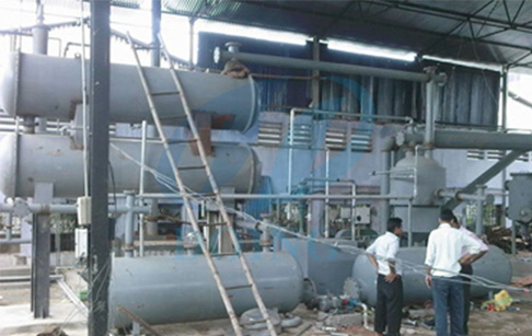 Waste tire pyrolysis plant in India customer factory