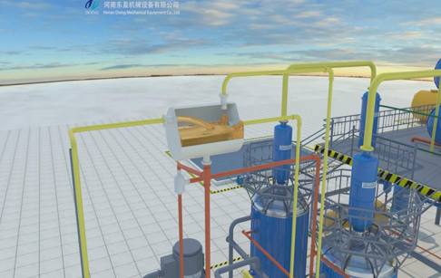 Tyre pyrolysis oil to diesel distillation plant