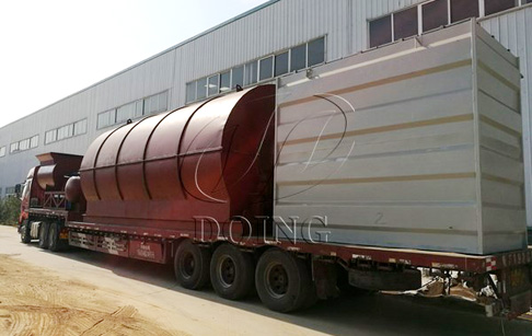 4 sets continuous waste tyre pyrolysis plants sell to Fujian, China