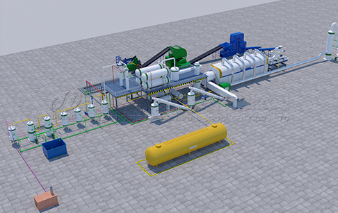 Fully automatic waste tyre pyrolysis plant