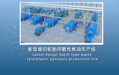 DOING latest design batch type waste tyre/plastic pyrolysis production line 3D video