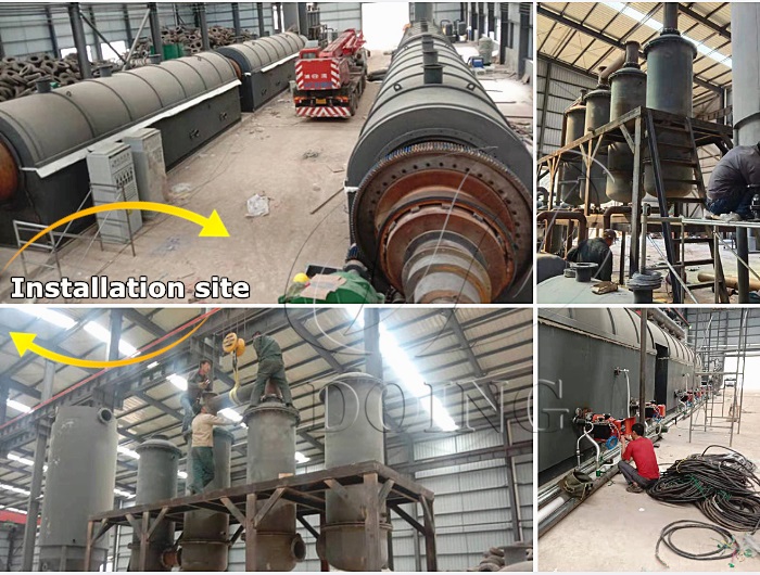 continuous waste tire recycling plant