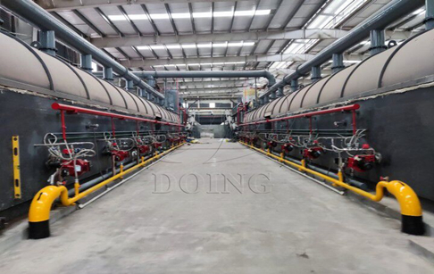 The latest design fully continuous waste tire pyrolysis plant running video