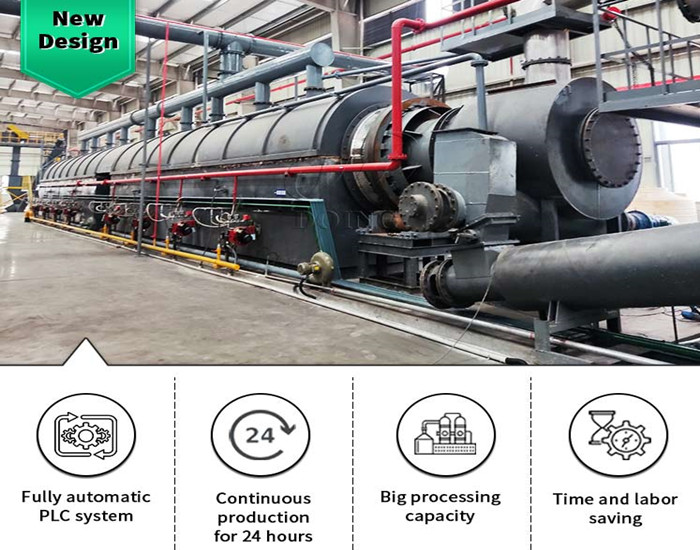 continuous waste tire pyrolysis plant