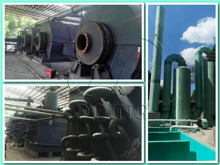 Pyrolysis reactor and water tank condensation system