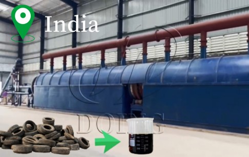50TPD continuous waste rubber tire pyrolysis machine put into operation in India!