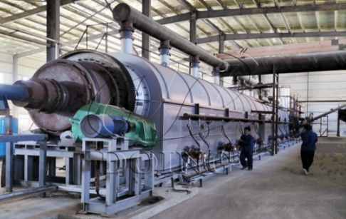 Continuous rubber tyre pyrolysis machine installed in Liaoning,China