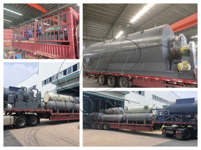 Delivery pictures of waste tyre pyrolysis plant to Brazil