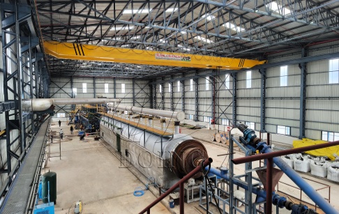 India 50TPD Fully continuous rubber pyrolysis machine installed