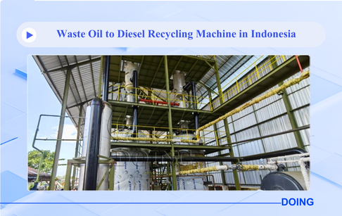 14Ton waste oil recycling machine in Indonesia operation site