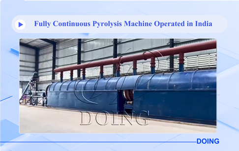 50TPD fully continuous tyre pyrolysis plant in India display video