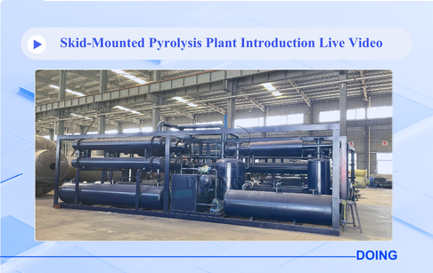 Live show about Doing Company's new container type tire/plastic to fuel oil pyrolysis plant
