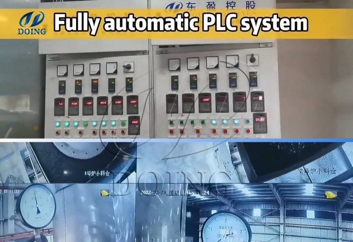 PLC control system for fully continuous pyrolysis