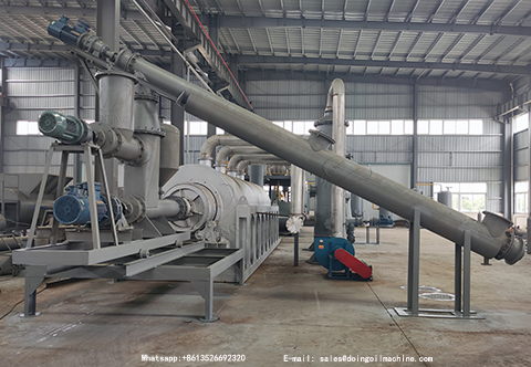 Continuous waste tyre pyrolysis plant running process video