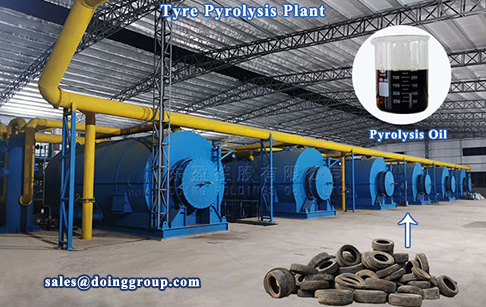 12 sets of 12tpd waste tire pyrolysis plants installed in China video