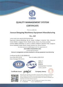 Continuous pyrolysis equipment certificates