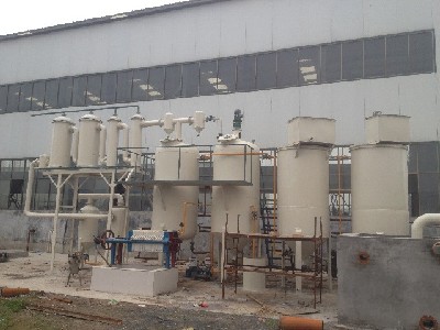Small waste oil distillation line
