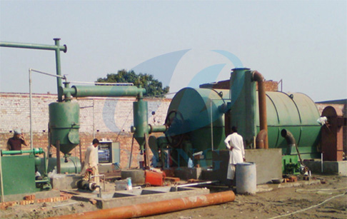 Waste tire recycling machine in Pakistan customer factory 