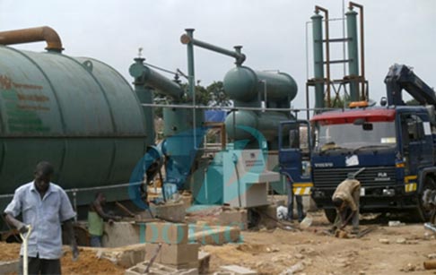 Nigeria waste tire recycling to fuel oil machine