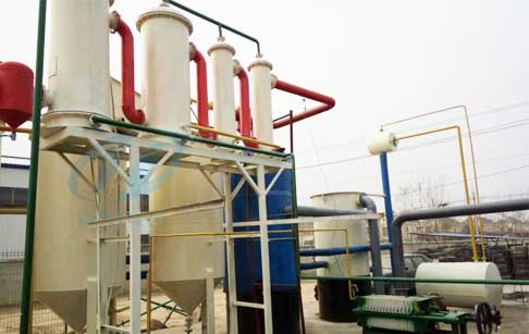 Waste motor oil to diesel refinery