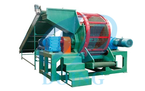 Whole tire shredder grinder machine crusher old tire running video