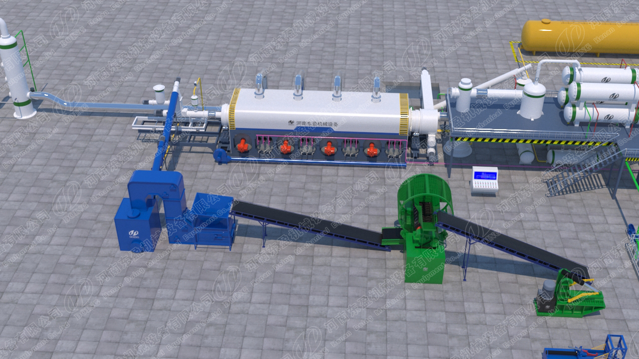 continuous waste tire pyrolysis plant