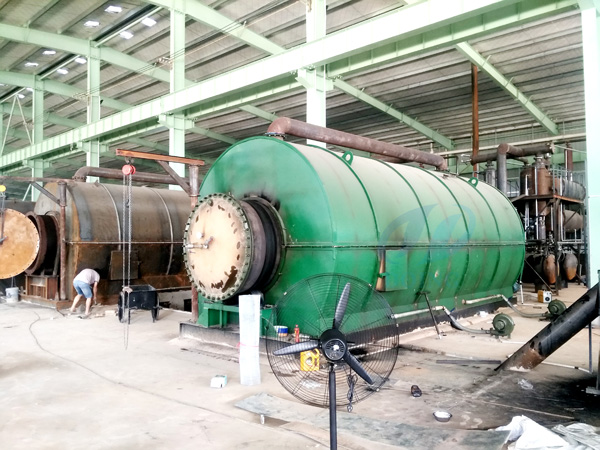 6 sets 12t/d used tyre pyrolysis plants successfully installed in hunan