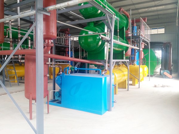 4 sets tyre pyrolysis plants for sale successfully installed in hubei china