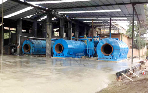 2 sets waste tyre recycling pyrolysis plants installed in Yunnan, China