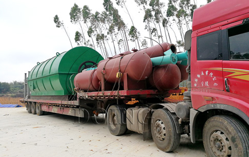 Waste tyre recycling pyrolysis plant delivered to Zhoukou, China