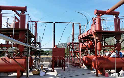 Two sets of 12T/D scrap tyre pyrolysis equipment project established in Vietnam