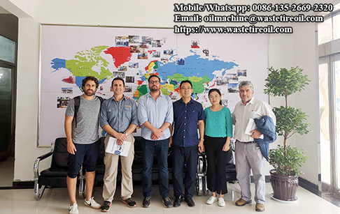DOING received customer from Chile for the continuous waste tyre pyrolysis plant