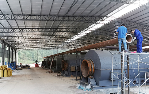 72TPD waste tire pyrolysis equipment project in Peru