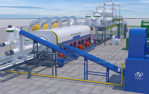 What are the technical advantages of continuous waste tyre pyrolysis plant?