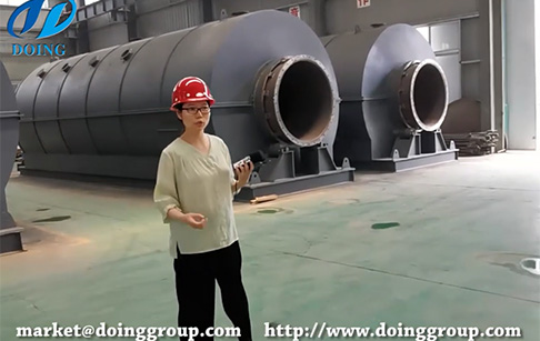 Live show of continuous tyre pyrolysis plant manufacturer's workshop