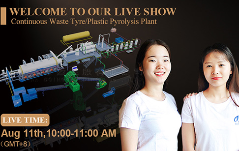 New product fully continuous waste tire/plastic/rubber pyrolysis plant live show