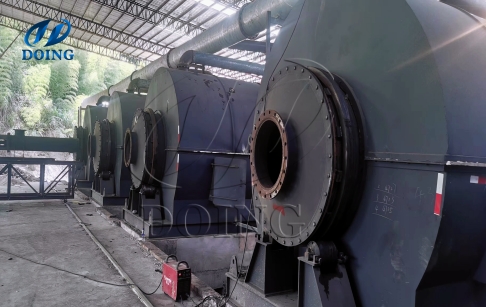4 sets of 15TPD semi-continuous waste tyre pyrolysis machines successfully put into operation in Fujian Province, China!