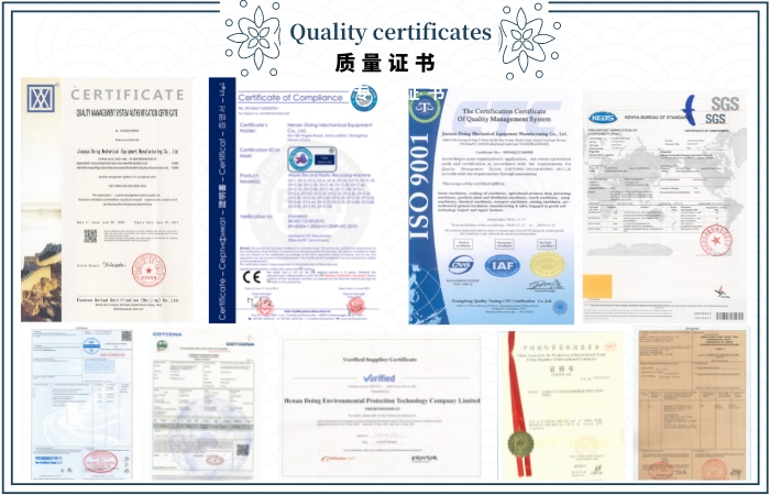 Certificates of DOING machine obtained
