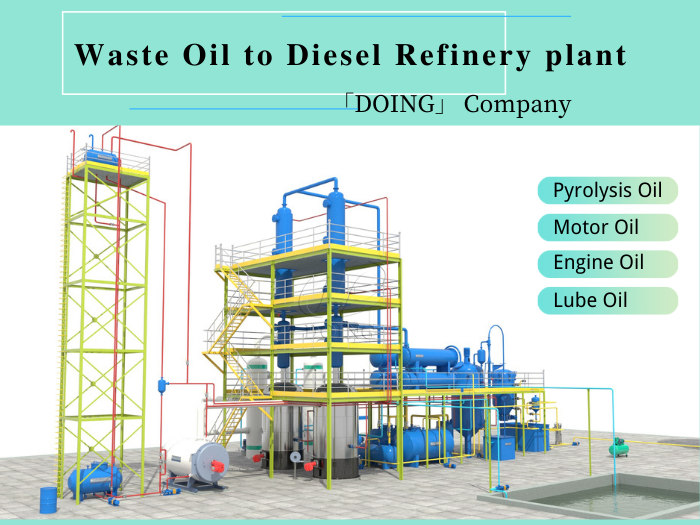 Waste tyre pyrolysis oil to diesel conversion plant