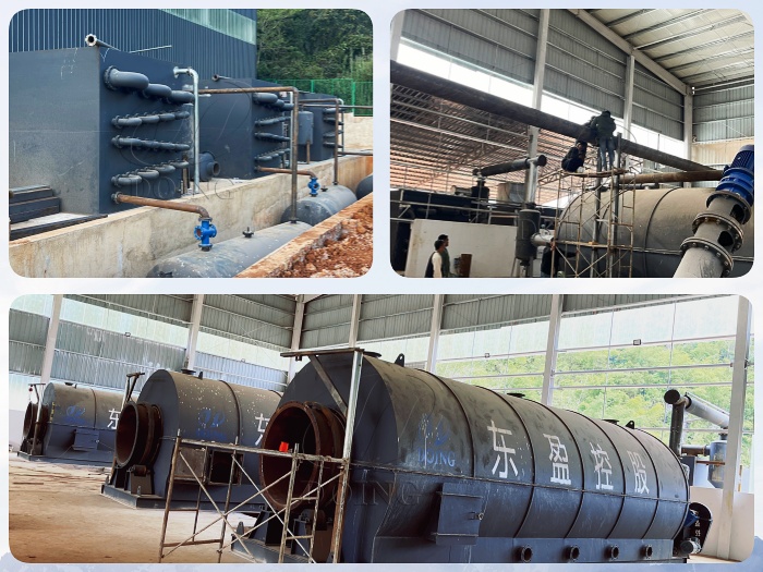DOING batch tire pyrolysis unit in Myanmar installation site DOING batch tire pyrolysis plant