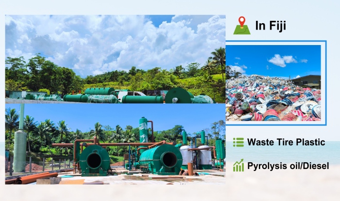 DOING tire plastic pyrolysis machine installed in Fiji