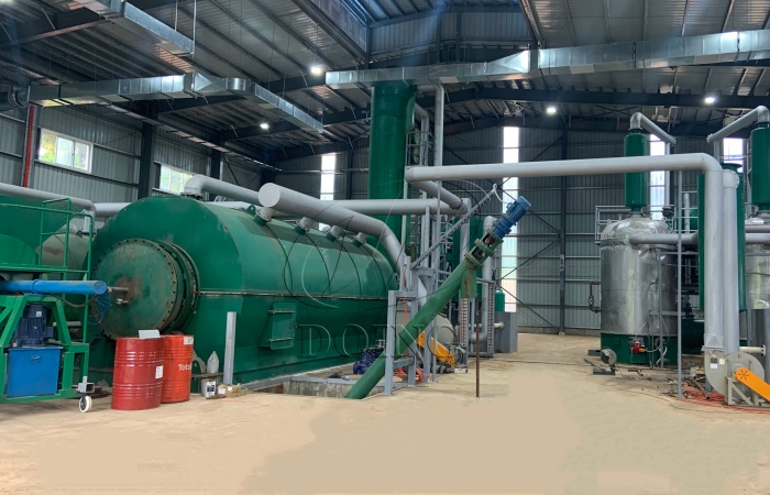 DOING tire plastic pyrolysis machine installed in Fiji