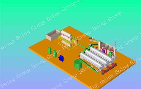 continuous automatic waste tyre to oil plant production line